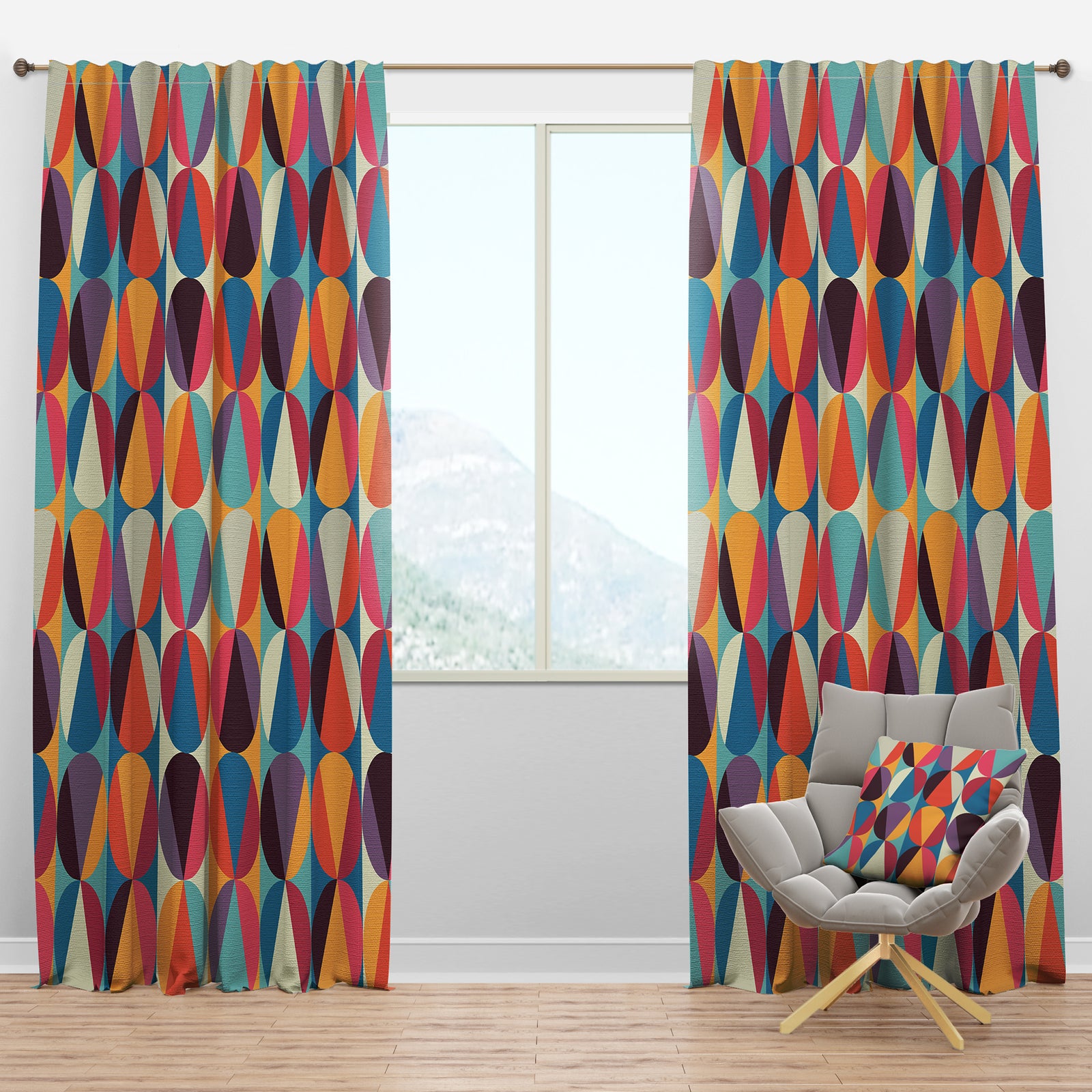 Circles and Triangles - Modern Curtain Panels