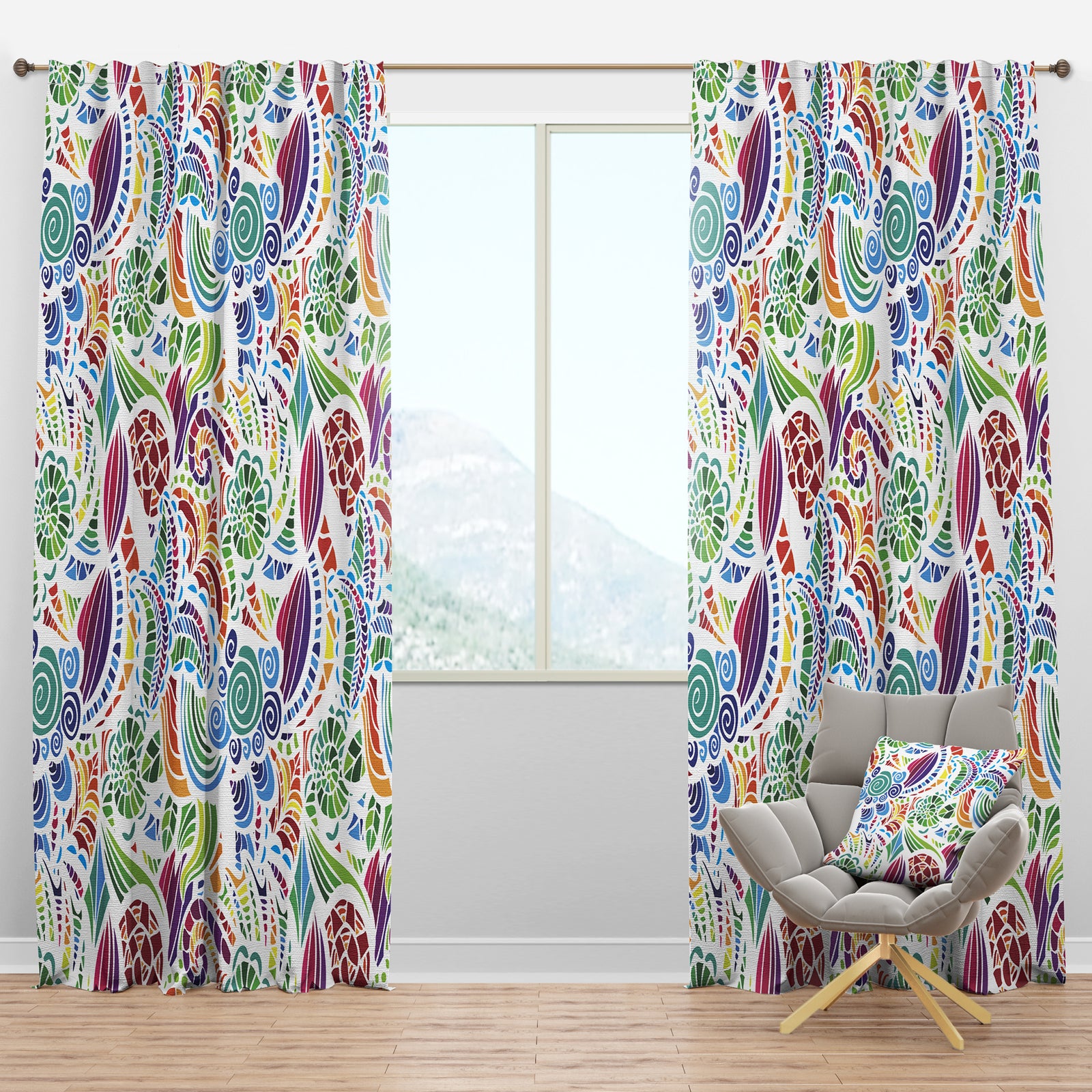 Colorful Mosaic Pattern - Modern & Contemporary Curtain Panels