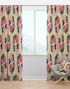 Japanese Floral Pattern - Oriental Curtain Panels