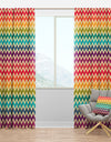 Geometric Pattern with Zigzags - Bohemian & Eclectic Curtain Panels