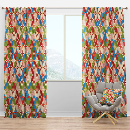 Circles Japanese Texture - Bohemian & Eclectic Curtain Panels