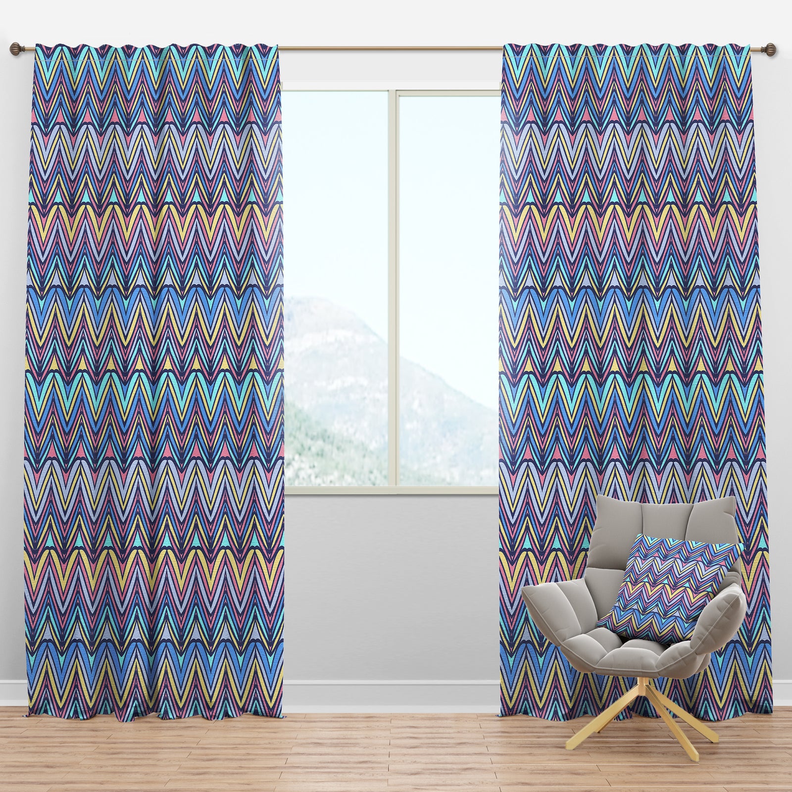 Zig Zag Pattern - Modern & Contemporary Curtain Panels