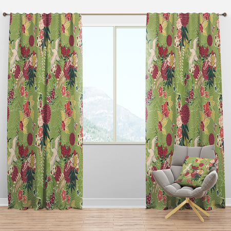 Oriental Silk Pattern - Asian Curtain Panels