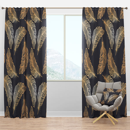 Pattern with Feathers - Southwestern Curtain Panels