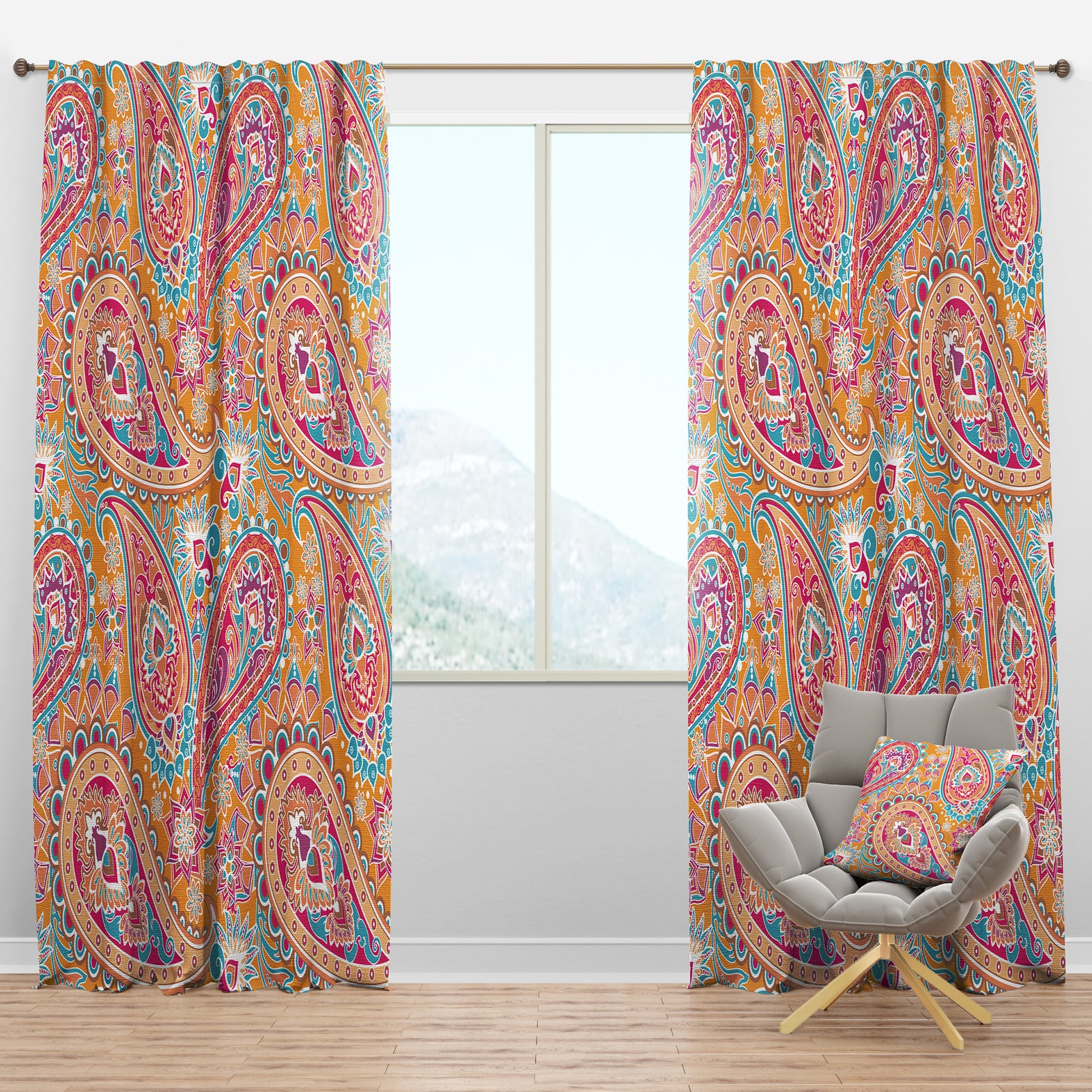 Pattern Based on Paisley - Vintage Curtain Panels