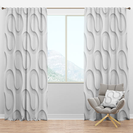 Wave Pattern - Scandinavian Curtain Panels