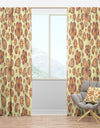 Ornamental Colored Floral Pattern with Flowers - Bohemian & Eclectic Curtain Panels