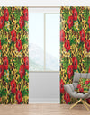 Hibiscus & Plumeria Tropical Flowers with Palm Leaves - Tropical Curtain Panels