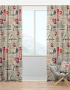 Uk London Vintage Kiss Print - Modern & Contemporary Curtain Panels