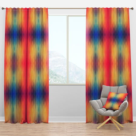 Multicolor Geometric Pattern - Modern Curtain Panels