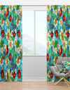 Vivid Blue Floral Pattern - Bohemian & Eclectic Curtain Panels