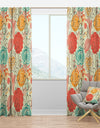 Retro Floral Pattern - Bohemian & Eclectic Curtain Panels