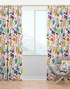 Celebration Pattern with Carnival Icons & Objects - Modern Curtain Panels