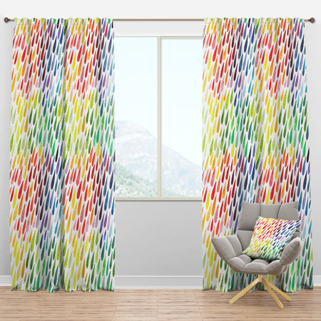 Collection of Paint Splash Watercolor Drops - Modern & Contemporary Curtain Panels