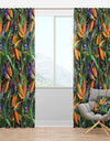 Tropical Pattern with Exotic Flowers - Tropical Curtain Panels