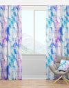 Sky Blue Triangle Texture with Grunge Effect - Modern & Contemporary Curtain Panels