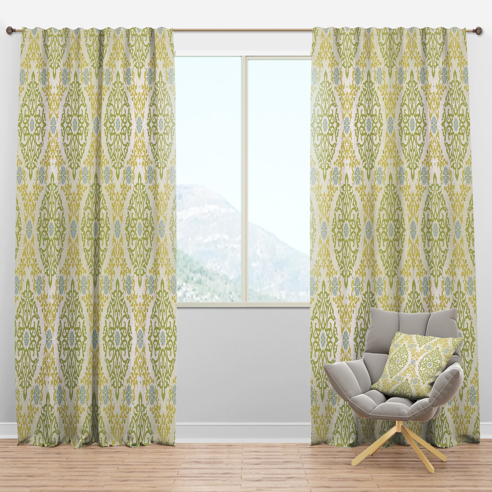 Pattern in Eastern Style - Mid-Century Modern Curtain Panels