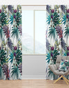 Pattern Orchid Hibiscus Leaves Watercolor Tropics - Tropical Curtain Panels