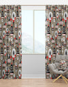 Pattern Amusing Lovers Robots - Modern & Contemporary Curtain Panels