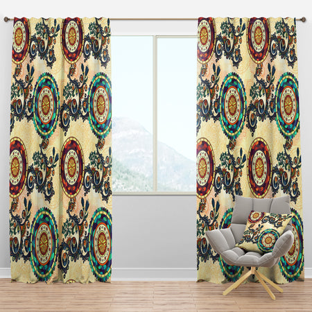 Floral Paisley Ethnic - Bohemian & Eclectic Curtain Panels