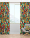 Tribal Doddle Ethnic Pattern Mosaic Elements - Bohemian & Eclectic Curtain Panels