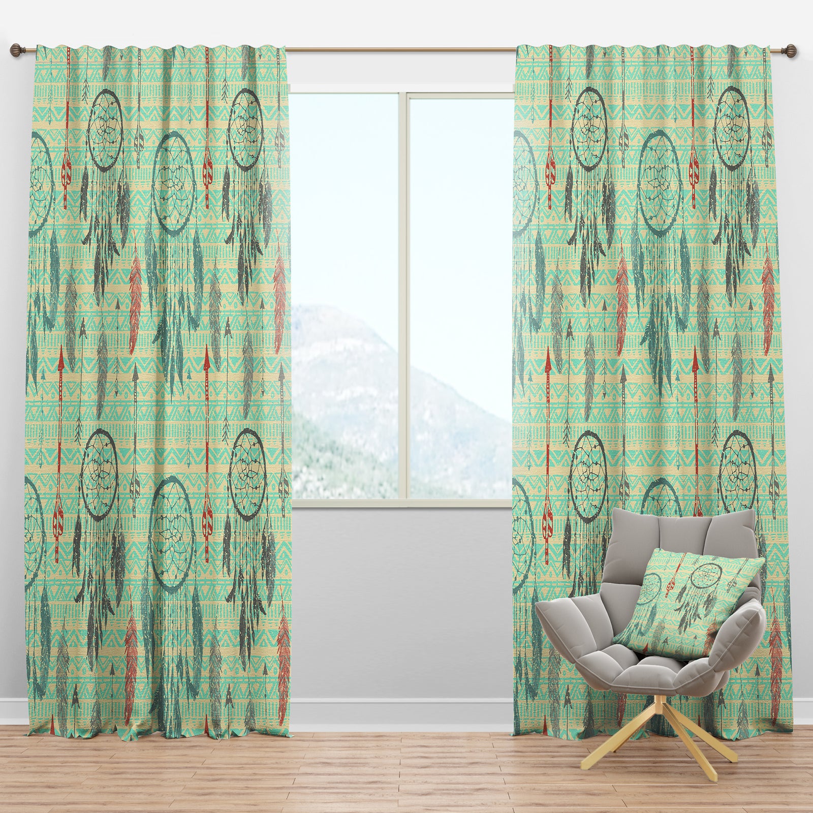 Dream Catchers on The Tribal - Southwestern Curtain Panels