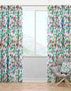 Bright Triangle Pattern with Grunge Effect - Modern Curtain Panels