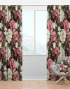 Floral Pattern with Peonies - Bohemian & Eclectic Curtain Panels