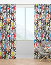 Triangular Abstract Black and White Lined 3D Illustration - Modern & Contemporary Curtain Panels