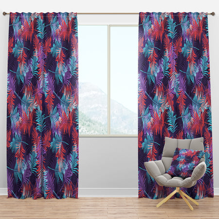 Tropical Palm Leaves Pattern - Tropical Curtain Panels