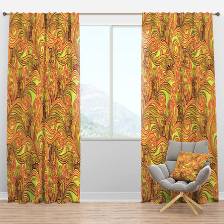Ornament Ethnic Abstract Pattern - Bohemian & Eclectic Curtain Panels