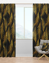 Golden Tropical Leaves Pattern - Modern & Contemporary Curtain Panels