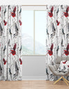 Pattern with Birds - Farmhouse Curtain Panels