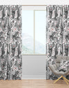 Black & Red Floral Pattern - Bohemian & Eclectic Curtain Panels