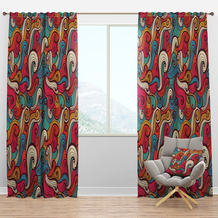 Color Waves Pattern - Nautical & Coastal Curtain Panels