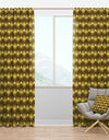 Gold Metal Circles 3D Pattern - Glam Curtain Panels