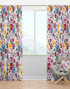 Multicolor Floral Pattern - Modern Curtain Panels