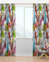 Pattern with Hand Drawn Feathers - Southwestern Curtain Panels