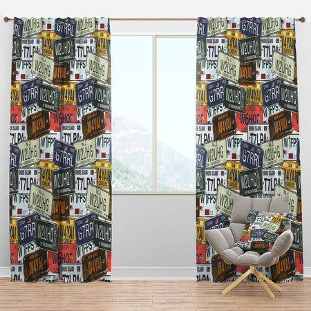 Us California Licence Plates - Modern & Contemporary Curtain Panels
