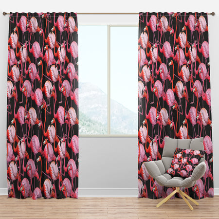 Colorful Flamingo - Tropical Curtain Panels