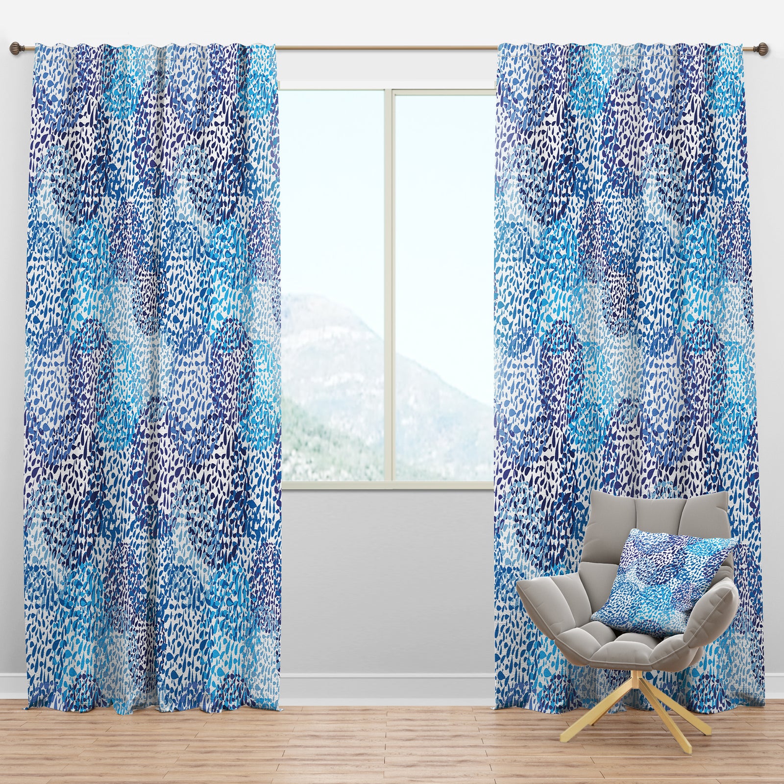 Sea Motif Pattern - Nautical & Coastal Curtain Panels