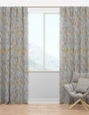 Abstract Monochromic Pattern with Contour Leaves - Modern & Contemporary Curtain Panels