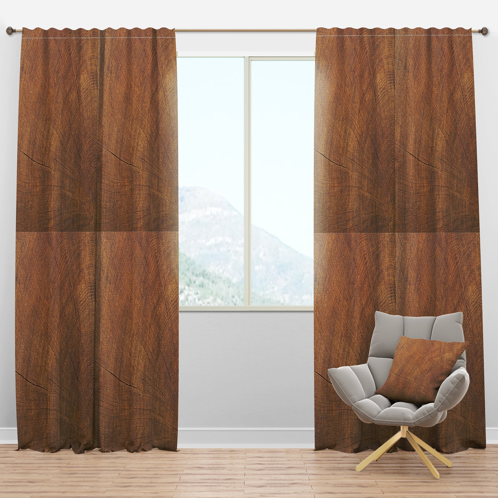 Concentric annual tree rings - Abstract Curtain Panels