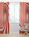 Red and White Lined Spiral - Modern & Contemporary Curtain Panels