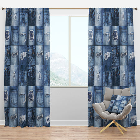 Blue Jeans Close-ups - Modern & Contemporary Curtain Panels