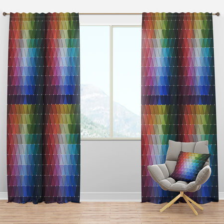 Rainbow Triangular Geometry - Modern & Contemporary Curtain Panels