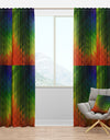 Triangular Geometry in Orange , Green and Blue - Modern & Contemporary Curtain Panels