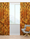 Embossed golden flowers - Floral Curtain Panels