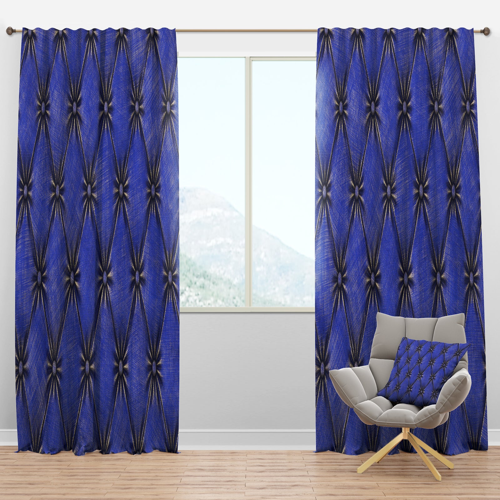 Blue Leather Upholstery - Modern & Contemporary Curtain Panels