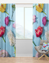 Fresh Beautiful Blooming Flowers - Floral Curtain Panels